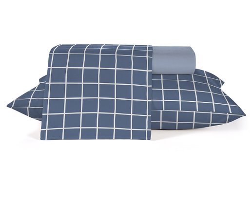 Jogo De Cama Queen 04 Peças 150 Fios Estampado Diamante Teka Netuno
