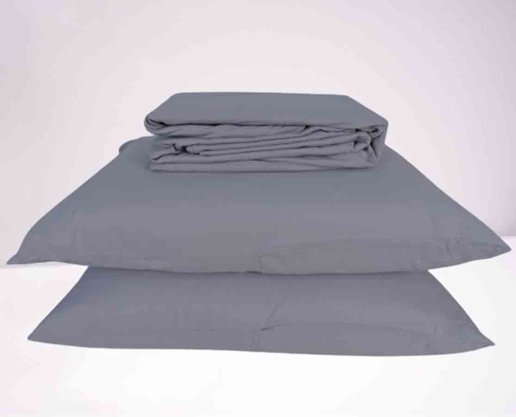 Jogo de Cama Queen 04 Peças 300 Fios Toque de Seda 1,58 X1,98m Jolitex Cinza
