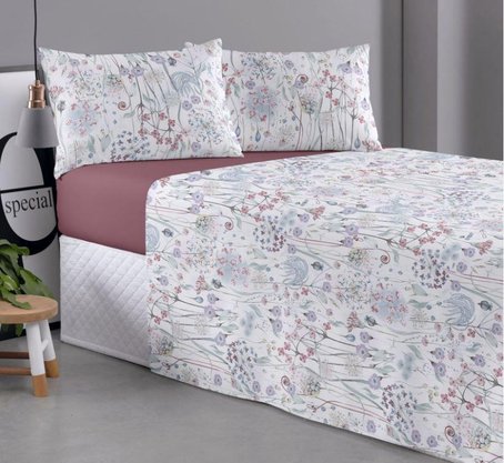 Jogo de Cama Queen 100% Algodão 2,40X2,50M Cotidien Altenburg Calu
