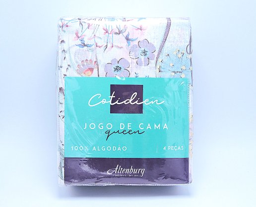 Jogo de Cama Queen 100% Algodão 2,40X2,50M Cotidien Altenburg Calu