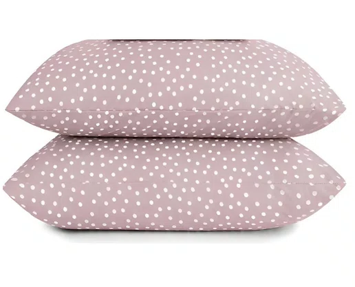 Jogo de Cama Queen 4 Peças 100% Algodão Maxi Poá Altenburg Rosa e Branco