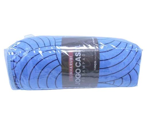 Jogo De Cama Rubi Casal 03 Peças Estampado 32044 SBX Azul