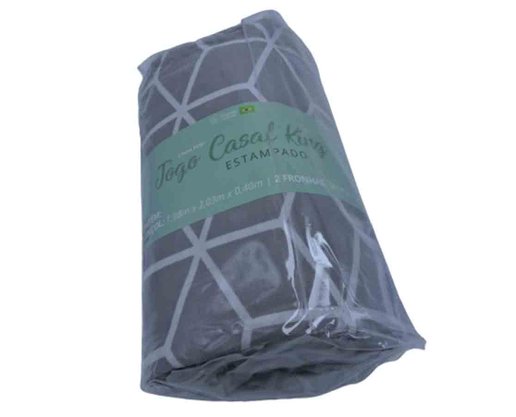Jogo De Cama Rubi King 03 Peças Estampado 32075 SBX Cinza