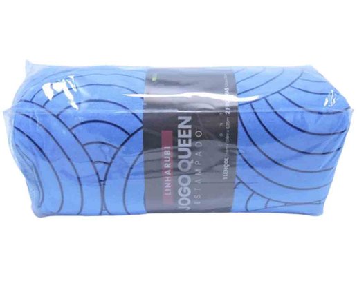 Jogo De Cama Rubi Queen 03 Peças Estampado 32045 SBX Azul