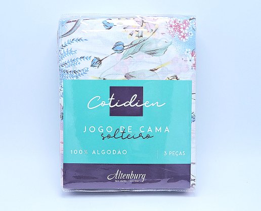Jogo de Cama Solteiro Solteiro 100% Algodão 1,50X2,40M Cotidien Altenburg Calu
