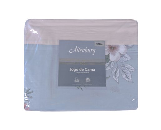 Jogo De Lençol 300 Fios Harmony Garden Casal 4 Peças Altenburg Cinza E Branco