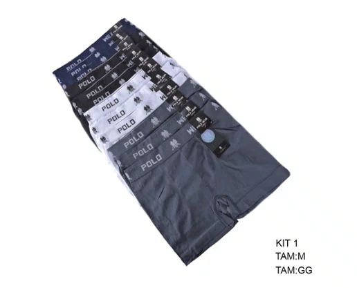 Kit Com 12 Cuecas Masculina Boxer Em Microfibra Polo Wear