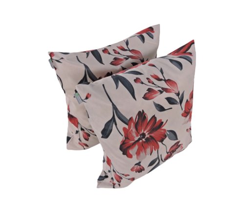 Kit com 6 Capas de Almofadas 44cm X 44cm  Fortex Vermelho, Estampado E Marfim