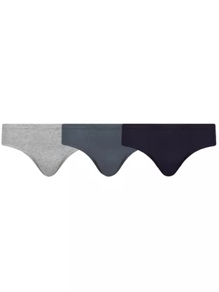 Kit Cueca Slip 3 Peças 11910 Selene Preto/Chumbo/Mescla
