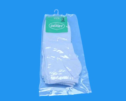 Kit Meia Com 03 Pares 34/43 Unissex Adulto 4027 Derby Branco