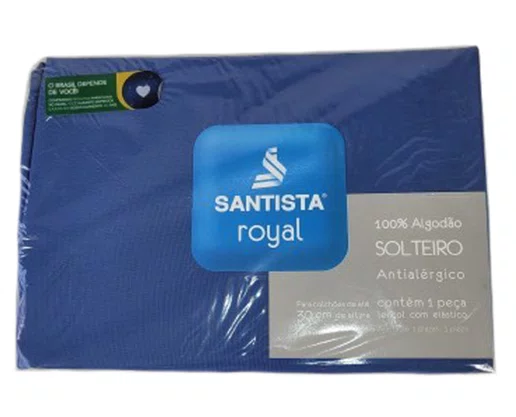 Lençol Solteiro Liso Com Elástico Royal Santista Indigo