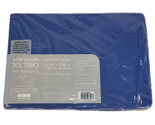 Lençol Solteiro Liso Com Elástico Royal Santista Indigo