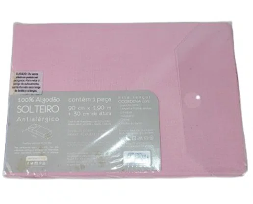 Lençol Solteiro Liso Com Elástico Royal Santista Rosa