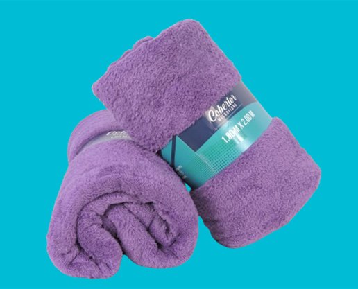 Manta Casal Microfibra Lisa 1.80X2,00CM Texfine Roxo