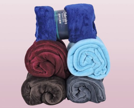 Manta Flannel Casal 1.80m X 2.00m 2180FL Texfine Azul Royal