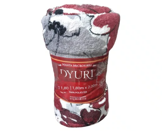 Manta Microfibra Estampada 180x200 Dyuri Bordo