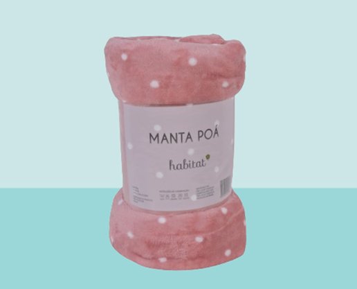Manta Queen Poá 2.20X2.40CM Habitat Rosa