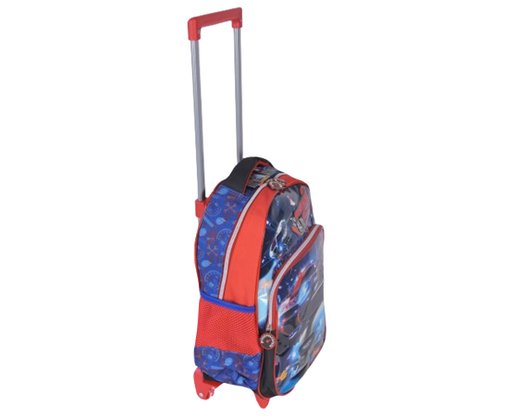 Mochila Infantil Com Rodinhas Burning Rider BUR30V00201 Gosuper Vermelho e Azul