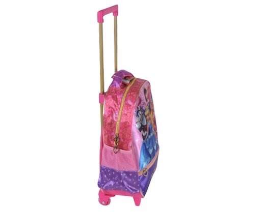 Mochila Infantil Com Rodinhas Tema Princesas  BEP30V00704 Gosuper Rosa