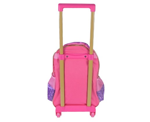 Mochila Infantil Com Rodinhas Tema Princesas  BEP30V00704 Gosuper Rosa