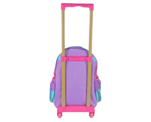 Mochila Infantil Com Rodinhas Tema Sereia BEP30V00603 Gosuper Rosa