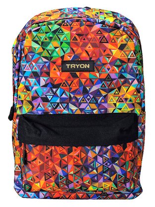 Mochila Unissex Sabrina Print MOU105 Tryon Preto e Colorido