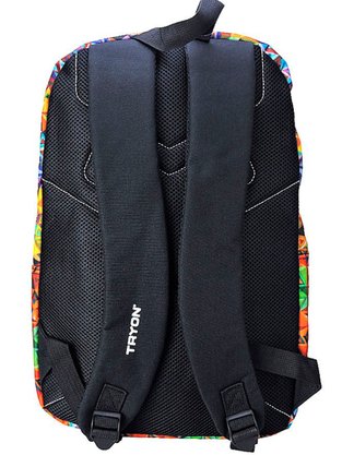 Mochila Unissex Sabrina Print MOU105 Tryon Preto e Colorido