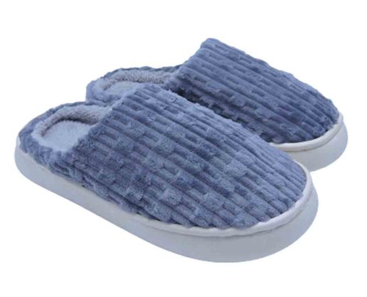 Pantufa Canelada Unissex Adulto QF-126 Center Azul