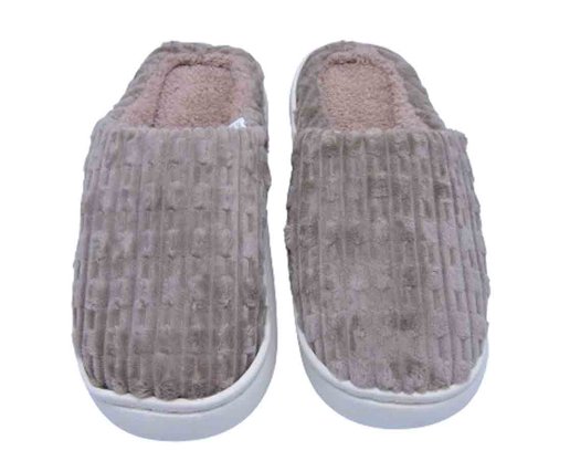 Pantufa Canelada Unissex Adulto QF-126 Center Marrom