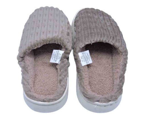 Pantufa Canelada Unissex Adulto QF-126 Center Marrom