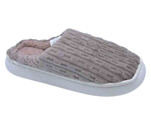 Pantufa Canelada Unissex Adulto QF-126 Center Marrom