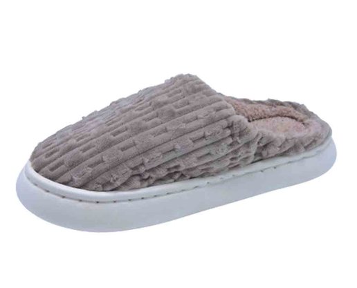 Pantufa Canelada Unissex Adulto QF-126 Center Marrom