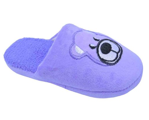 Pantufa Peluciada Unissex Infantil Bordada H13771 Center Lilás