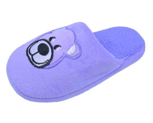 Pantufa Peluciada Unissex Infantil Bordada H13771 Center Lilás