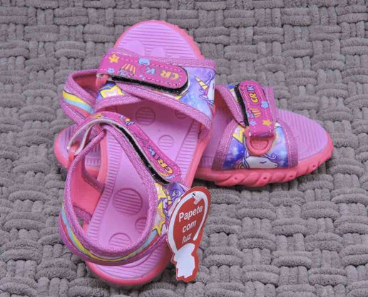 Papete Feminina Infantil estampa Unicórnio com Led X-03 Crik Rosa