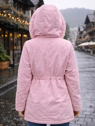Parka De Sarja Feminina Com Forro Peluciado PFS203 Proxy Rosa