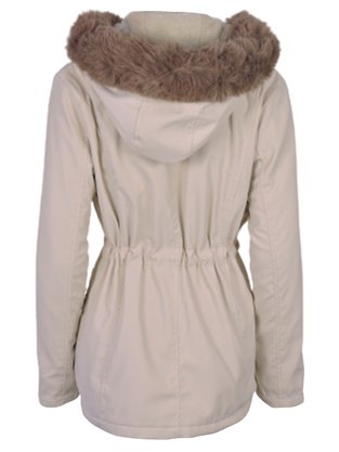 Parka De Sarja Feminino Adulto Com Capuz 66.09.0038 Mosaico Bege