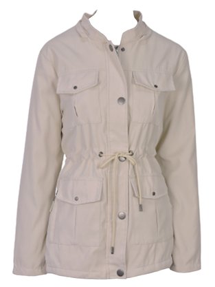 Parka De Sarja Feminino Adulto Com Capuz 66.09.0038 Mosaico Bege