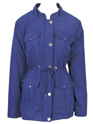 Parka De Sarja Feminino Adulto Com Capuz 66.09.0038 Mosaico Marinho