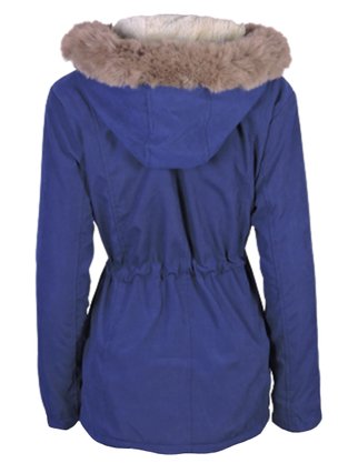 Parka De Sarja Feminino Adulto Com Capuz 66.09.0038 Mosaico Marinho