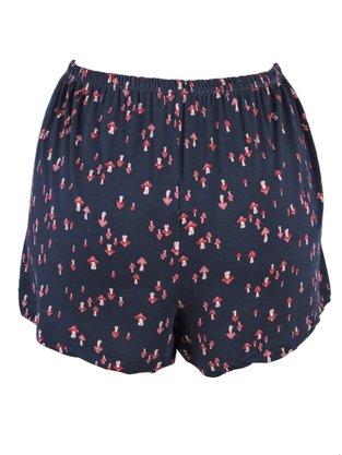 Pijama Curto Feminino Adulto De Malha Estampa Cogumelo V791M Vila Flor Marinho