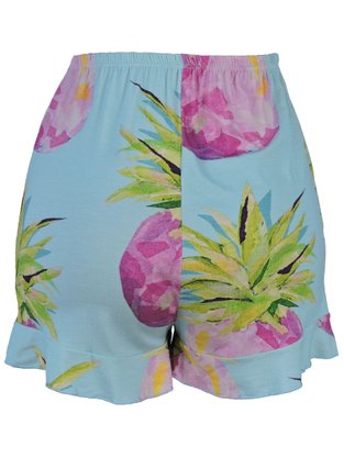 Pijama Curto Feminino Adulto De Malha V507M Vila Flor Azul E Rosa