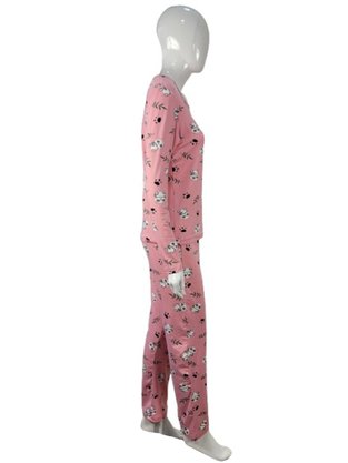 Pijama Feminino Adulto Em Suede Estampado 9200 Kanto Dos Sonhos Rosa Claro