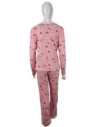 Pijama Feminino Adulto Em Suede Estampado 9200 Kanto Dos Sonhos Rosa Claro