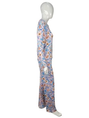 Pijama Feminino Adulto Em Suede Estampado 9200 Kanto Dos Sonhos Rosa e Azul