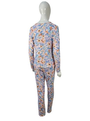 Pijama Feminino Adulto Em Suede Estampado 9200 Kanto Dos Sonhos Rosa e Azul
