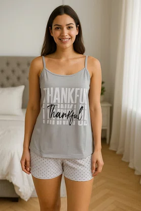 Pijama Feminino Blusa De Alça e Shorts 5301 Doce Luar Gelo