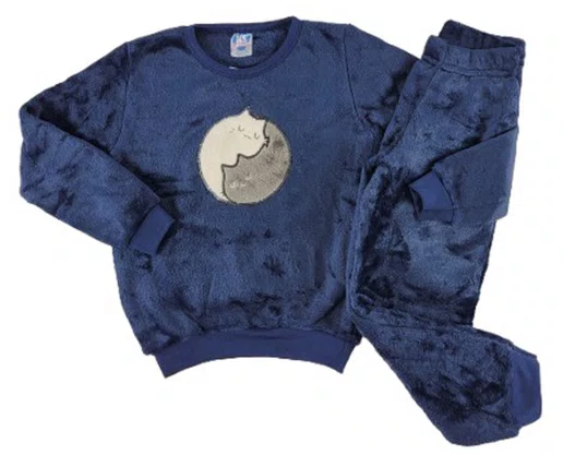 Pijama Fleece Feminino Infanti 2-8l 5809 Kanto Dos Sonhos Marinho