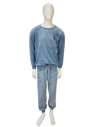 Pijama Fleece Masculino Adulto 5810 Kanto Dos Sonhos Azul Claro