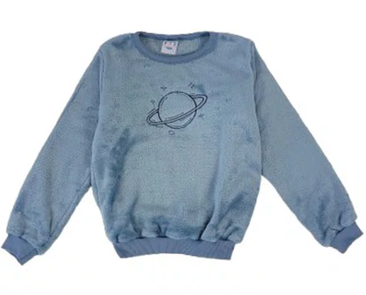 Pijama Fleece Masculino InfantilL 2-8 5811 Kanto Dos Sonhos Azul Claro